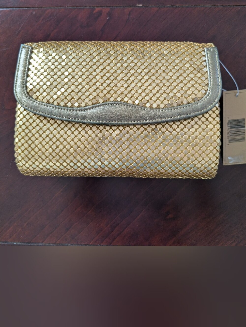 Gold Metallic Mesh Evening Clutch